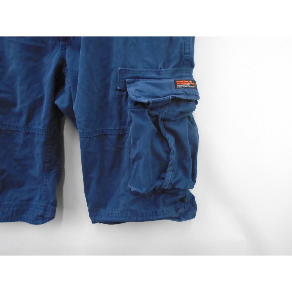 Superdry Core Heavy Cargo Lite Mens Size 34 Blue Shorts Utility Military Style - Picture 6 of 9